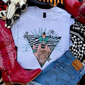 Feral Mama Energy Zebra Tiger Finger shirt, vintage western graphic tees, western outfits women, women's graphic tees, western clothing, cowgirl outfits stuff, country concert outfits, western tops clothes