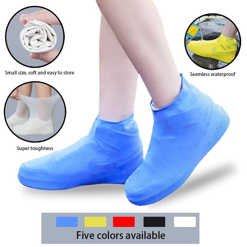 Waterproof Latex Shoe Covers - 3 Pairs Reusable Non-Slip Rain Boot Protectors for Outdoor Use - Unisex Design - Easy Foldable & Versatile Colors One Size High Quality
