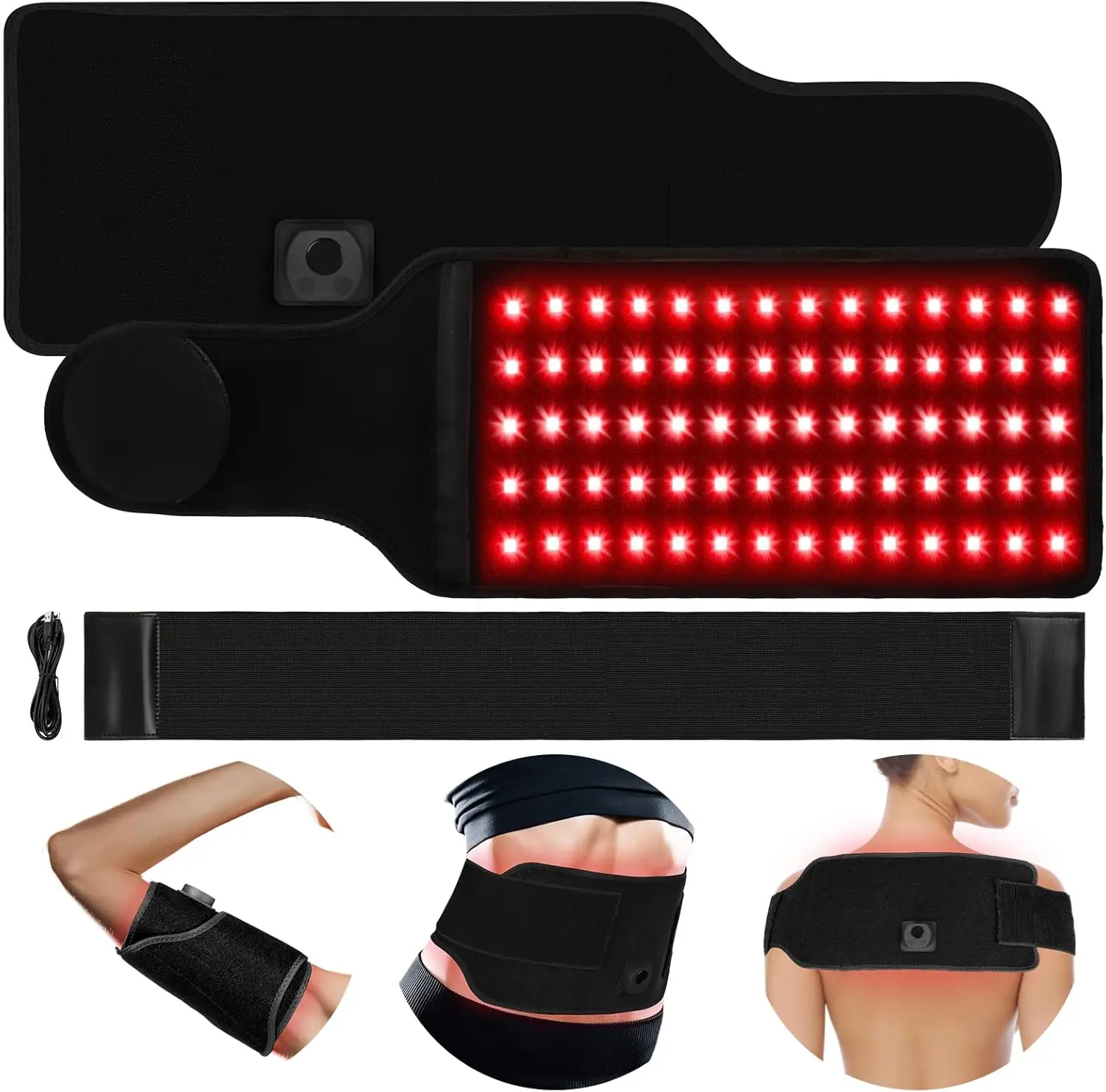 Red Light Therapy Belt for Body Pain | 660nm Red & 850nm Infrared | 140 LEDs | 6 Timer Modes | Muscle, Waist & Shoulder Recovery