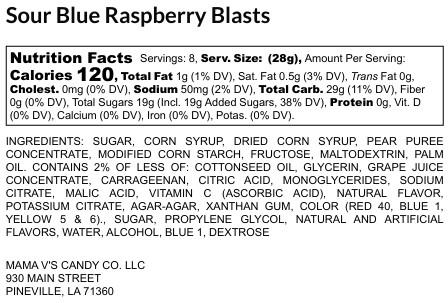 Mama V’s Extreme Sour Blue Raspberry Blasts Gushers – TikTok’s #1 Viral Extreme Sour Candy Fruit Flavored Juicy Candy