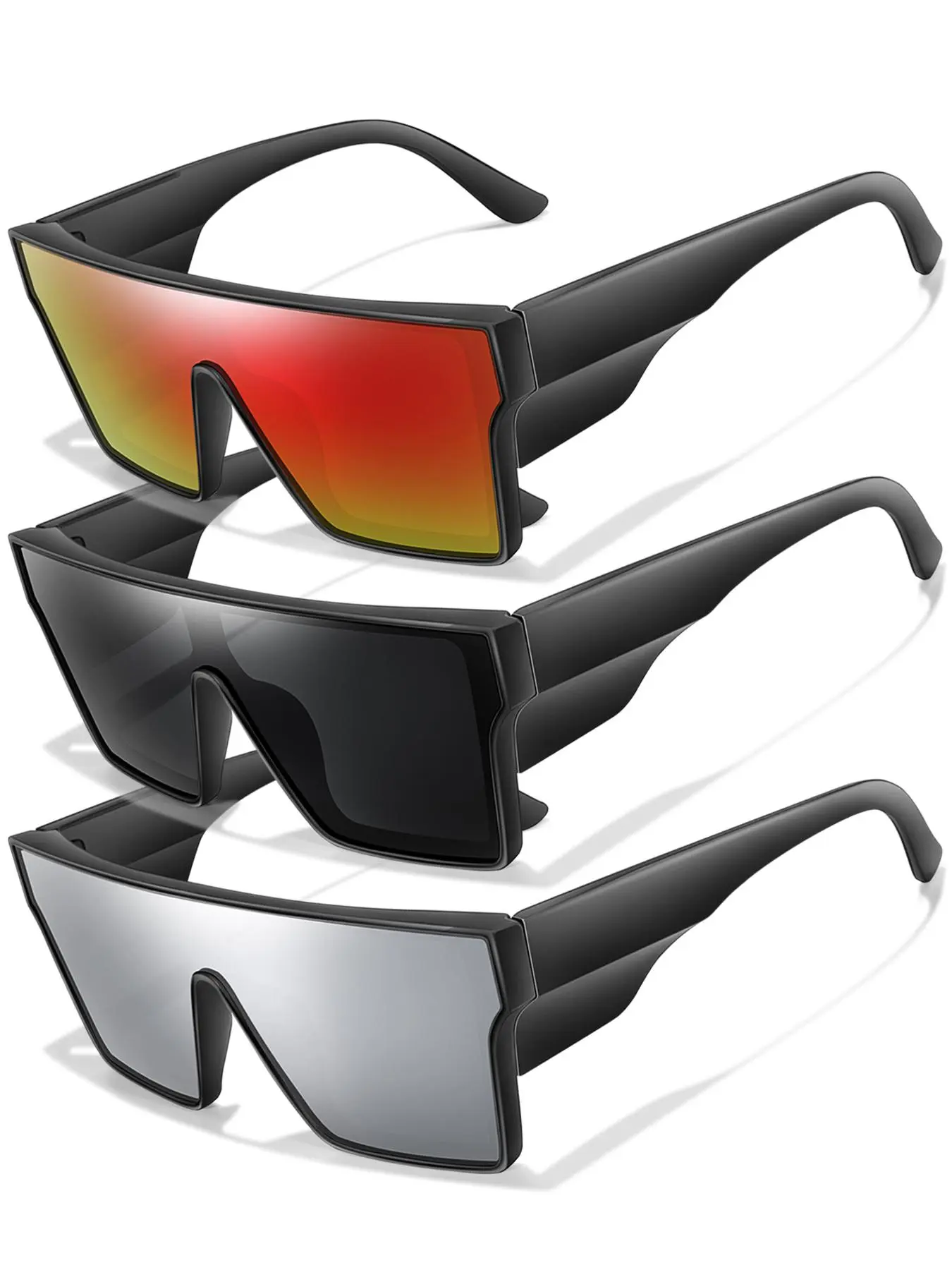 Unisex Flat Top Frame Sunglasses, Fashion Sports Sunglasses, Sporty Sunglasses, Tinted Lens & Polarized Lens Sunglasses, Outdoor Sports Eyewear for Cycling, Running, Fishing, Driving, Sports Shades