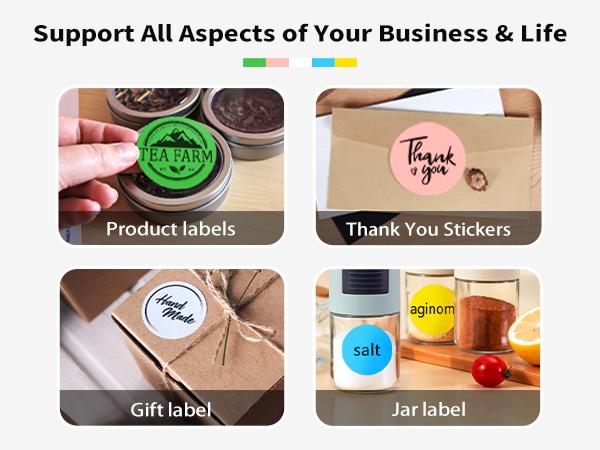 JADENS Circle Sticker Label 2inch Self-Adhesive Label for DIY Logo, QR Code, Name Tag,Father's Day