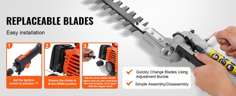 VEVOR Multi-Functional Trimming Tools, Various specifications, Gas Hedge Trimmer, Weed Eater, String Trimmer, Edger, Pole Saw Chainsaw Pruner with Extension Pole Lawn Mower Garden VEVOR Multi-Functional Trimming Tools, Various specifications, Gas Hedge Trimmer, Weed Eater, String Trimmer, Edger, Pole Saw Chainsaw Pruner with Extension Pole Lawn Mower Garden