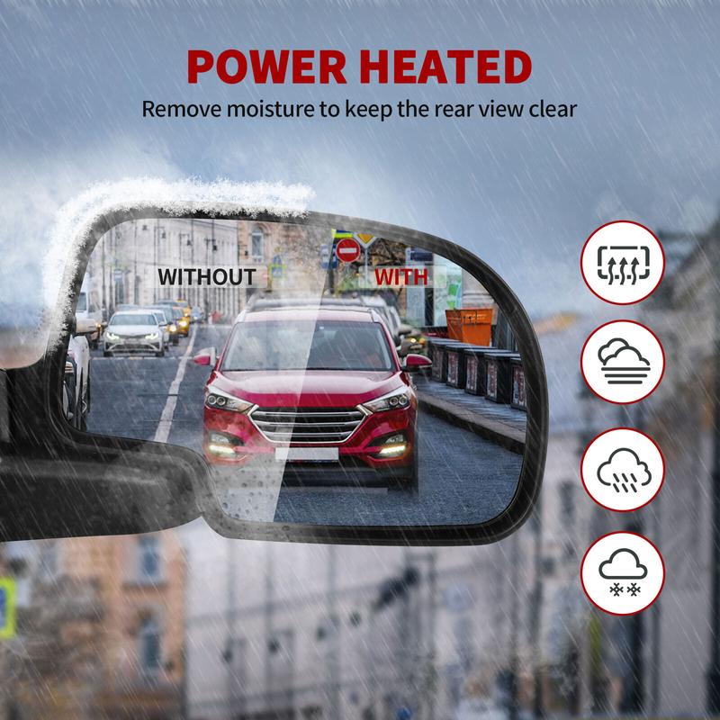 【Springtok】YITAMOTOR Right Passenger Side Tow Mirror with Electric Heated and Power-Adjustable Glass, Compatible with 2003-2006 Chevy Silverado Suburban Avalanche Tahoe GMC Sierra Yukon Left/Right