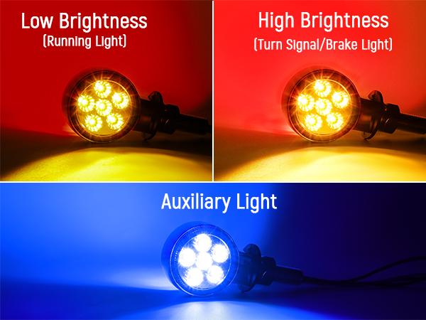 Partsam 2Pcs 2" Round Double Face 10LEDs Turn Signal Pedestal Fender Light, Amber/Red To Blue Auxiliary Lights, T-Mount, Clear Lens Partsam 2Pcs 2" Round Double Face 10LEDs Turn Signal Pedestal Fender Light, Amber/Red To Blue Auxiliary Lights, T-Mount, Clear Lens