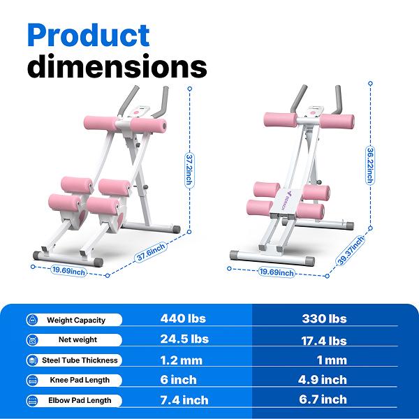 Merach Dual Track Adjustable Ab Trainer Machine with LCD Monitor,  Core & Waist Shaper at Home Gym for Women,  Foldable Exercise Machine for abs, Arm, Leg, Buttocks Shaper, Workout Equipment, TikTokShopBlackFriday