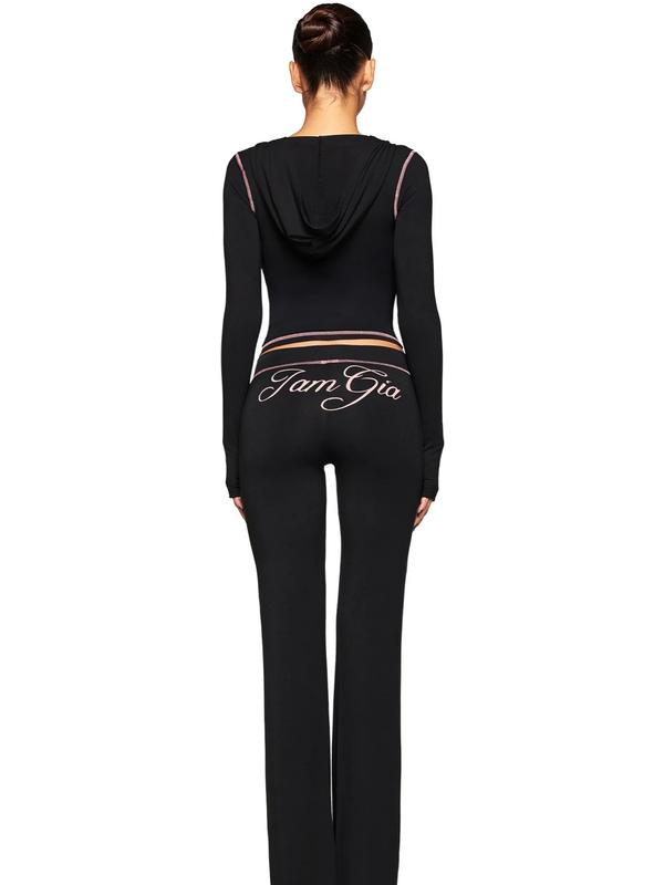 I.AM.GIA Blare Tracksuit Set - Soft Fabric, Wide Elastic Waistband, Water-Based Logo, Pink Stitching, Pull-On Construction