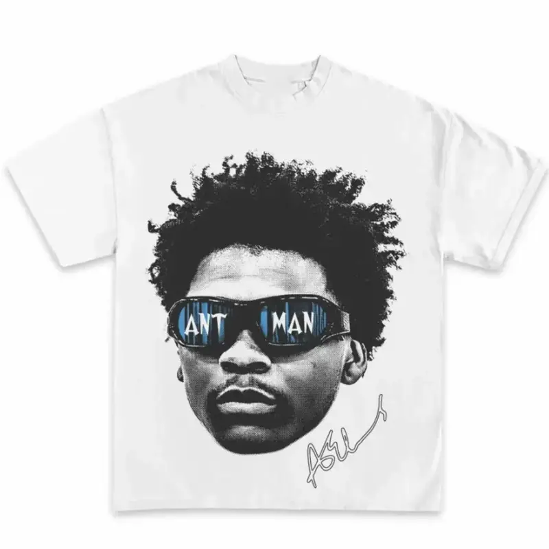 Anthony Edwards Basketball Patterned Graphic Tee - Unisex Casual Sporty Chic Athletic Cotton Fashion Clothing Pullover, S, M