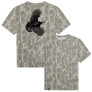 Black Flying Turkey Printing Washed Out Tee Mossy Oak Original Bottomland, Mossy Oak Original Bottomland Black Flying Turkey Printing Short Sleeve Shirt
