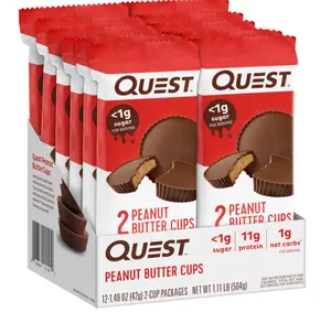 Quest Nutrition Peanut Butter Cups, 11g Protein, 1g Sugar, Low Carb, Gluten Free, Keto Friendly, 12 Count