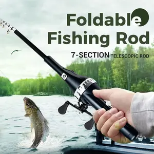 Foldable Fishing Rod 7-Section Telescopic Rod for Easy Storage and Portability Ideal for Anglers Lightweight & Durable