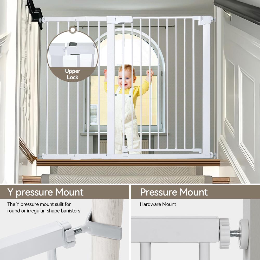 COMOMY 30/36" Extra Tall Baby Gate for Stairs Doorways, Fits Openings 29.5" to 48.8" Wide, Auto Close Extra Wide Dog Gate for House, Pressure Mounted Easy Walk Through Pet Gate with Door, dealsforyou, summerwins, restock, dealsforyoudays, DFYD