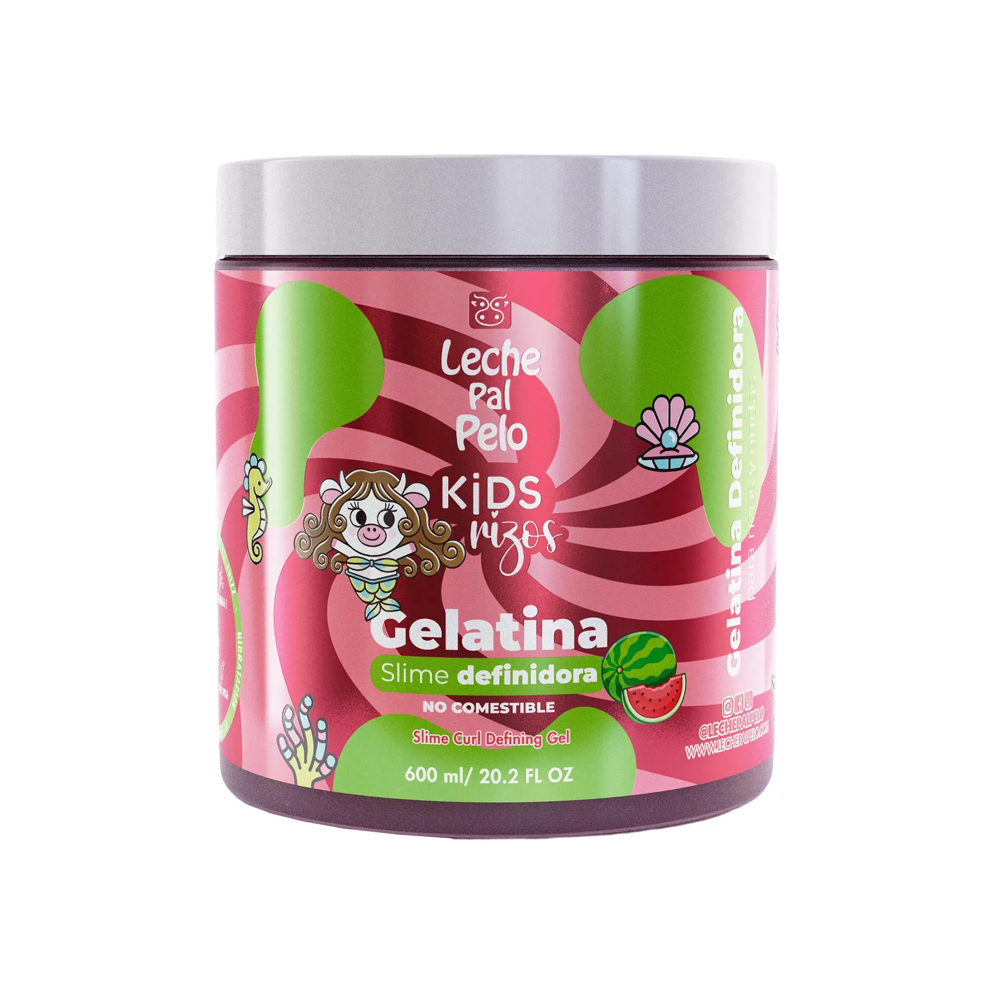 Leche Pal Pelo Kids Curly - Slime Curl Defining Gel - Curly Hair Gel with Oat Milk Argan Oil, and Aloe Vera - Defines Curls Controls Frizz - 20.2 oz