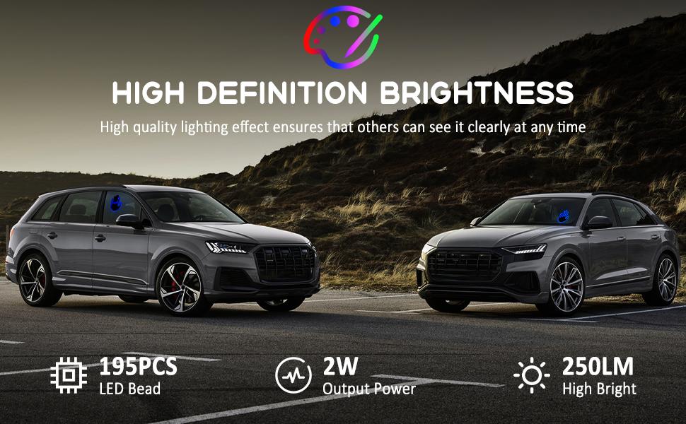 DIBMS Wireless control of LED Car Gesture Light with Remote Control, Recyclable & Rechargeable, Fun Rear Window Sign,Calming Road Rage, Ambient Lighting Kit,3 Modes Adjustable Finger Lights.