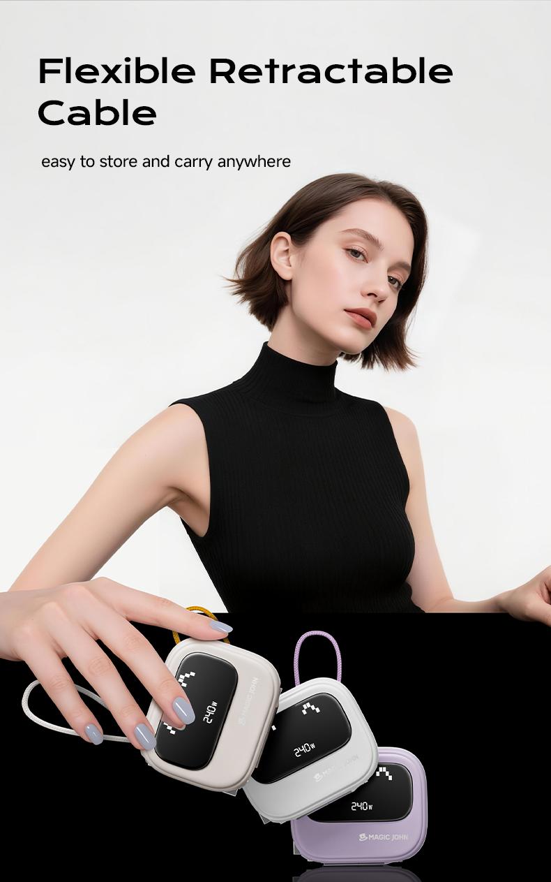 MAGIC JOHN 4-in-1 Retractable USB Charging Cable – 240W Fast Charging & Data Sync | Compatible with iPhone & Android | Retractable CarPlay Cable MAGIC JOHN 4-in-1 Retractable USB Charging Cable – 240W Fast Charging & Data Sync | Compatible with iPhone & Android | Retractable CarPlay Cable