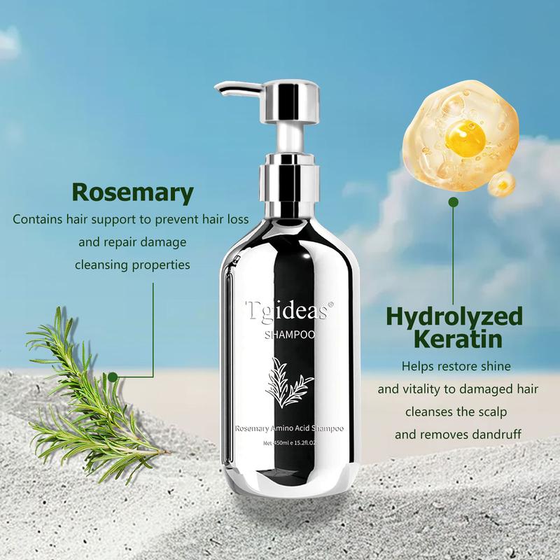 Tgideas Rosemary Amino Acid Shampoo + Keratin Hair Mask | Oil Cleansing, Restorative & Hydrating Foam | Strengthens Follicles, Revitalizes Growth, Calms Scalp, Reduces Frizz & Hair Loss,Promotes Hair Growth