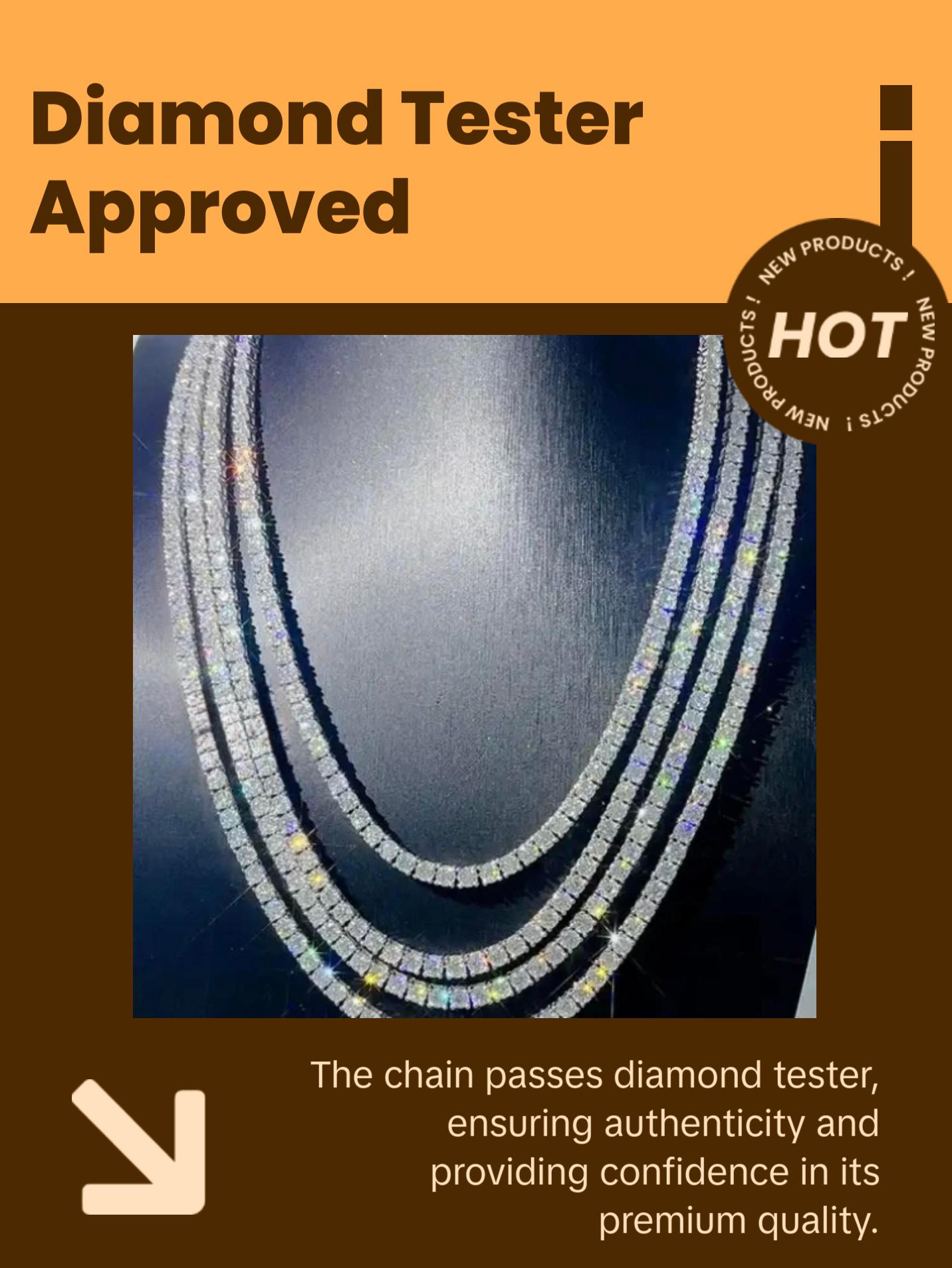 Sterling Silver VVS Tennis Chain