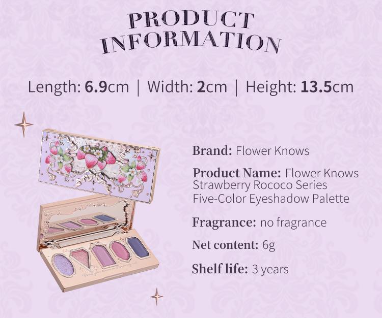 Flower Knows Violet Strawberry Rococo Collection Five-Color Eyeshadow Palette, longlasting, makeup, cosmetic, matte, shimmer, dealsforyoudays