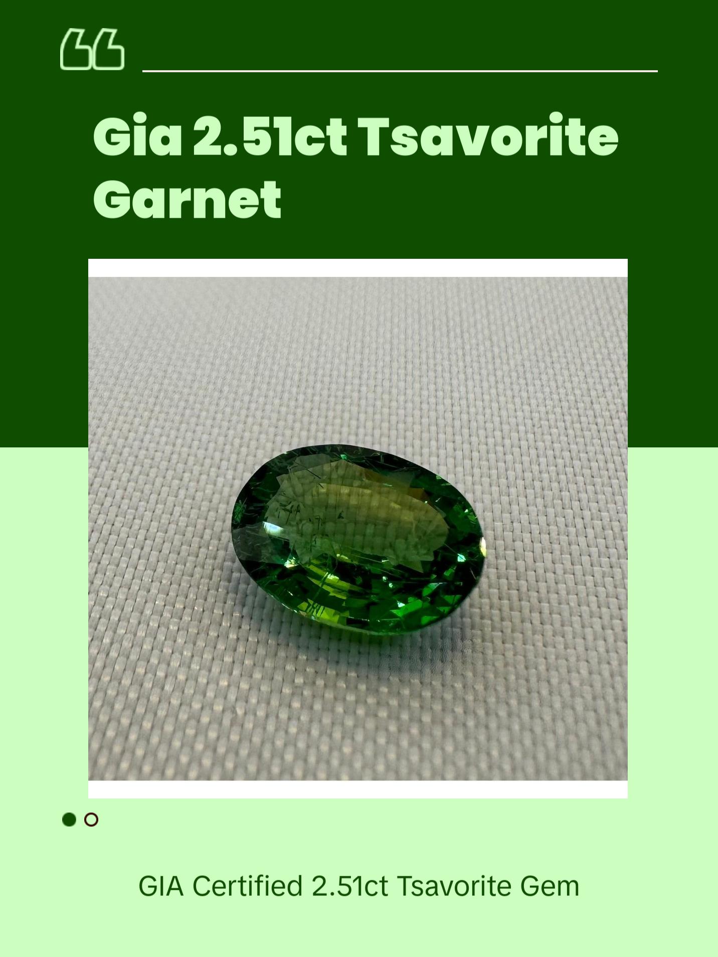 GIA Certified Natural Tsavorite Garnet - 2.51ct - Oval Mixed Cut