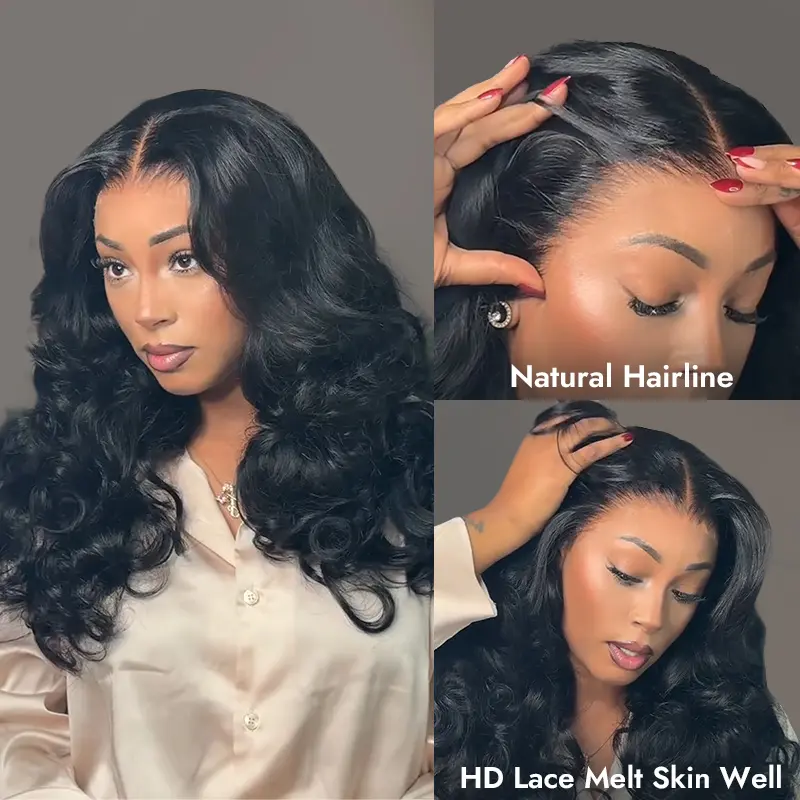 [Spring Musts] Wiggins Hair Ocean Wave Glueless Wig Pre-Cut 13x4 HD Lace Front Wig Human Hair Face Framing Curtain Bangs Wig Natural Hairline Pre-Bleached Invisible Knots #tiktokshopstockup #mothersdaygift
