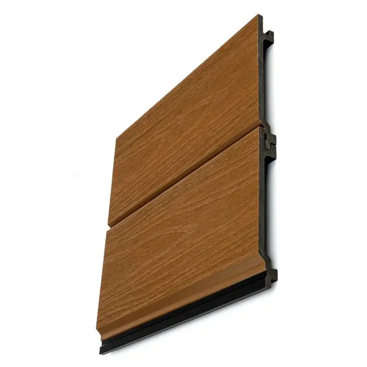Peruvian Teak Wood-Like Composite Siding Luxury Exterior Wall Paneling & Modern Waterproof Architectural Cladding for Contemporary Home Facades