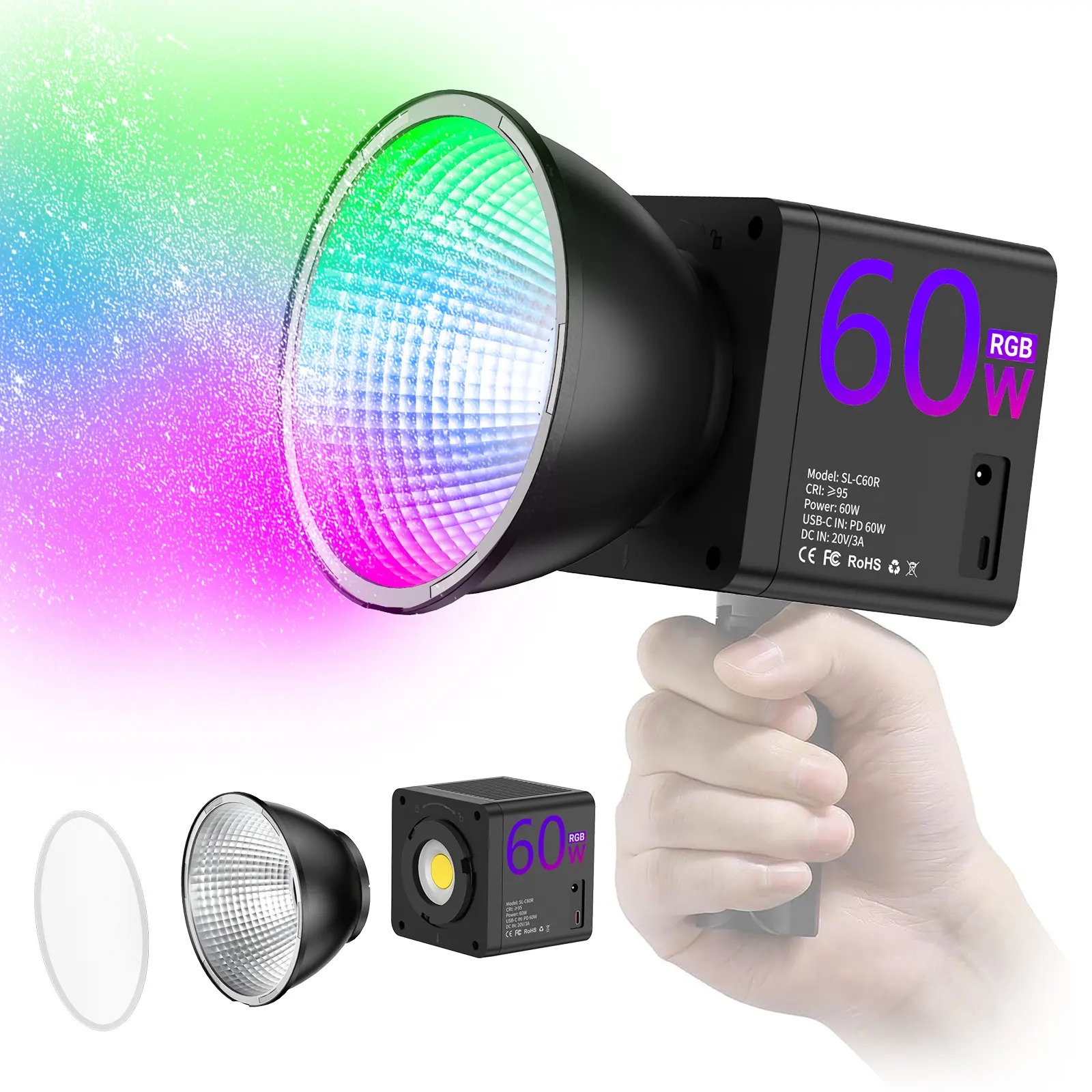 MAMEN RGB-COB supplementary lighting | Suitable for video shooting | Beginner-friendly use | Easy to take great photos | Only 24oz | Essential for outdoor shooting and travel | Suitable for professional photography, video blogs and live streaming. summerw