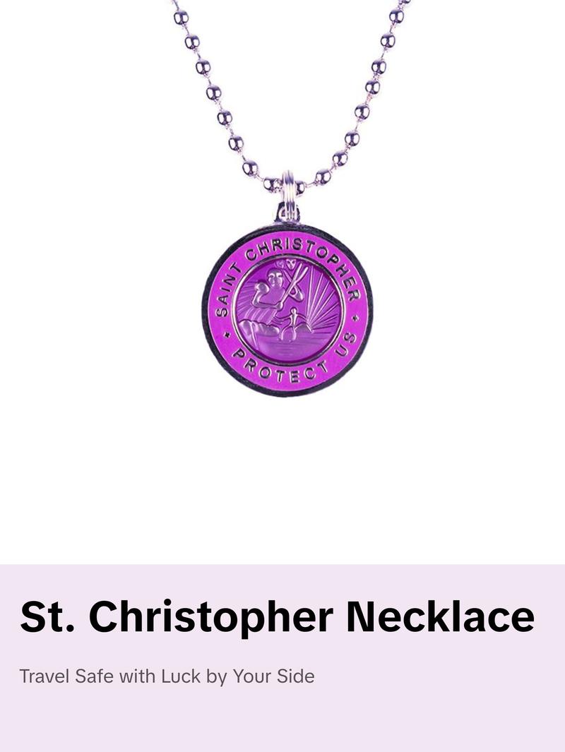 St. Christopher Necklace - Purple