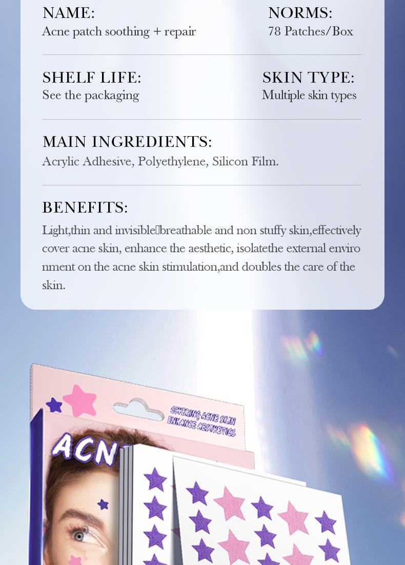 【156PCS】Star Shaped Hydrocolloid Acne Patch,Suitable for All Skin Types,Waterproof Acne Cover Patches, Repair and cover acne blemishes,Blemish Patches,Alcohol-Free Sensitive
