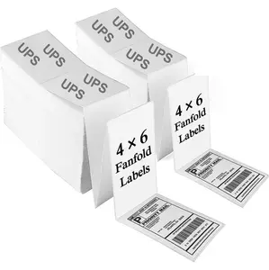 Thermal Direct Labels 4x6 Fan-Fold Pack of 6000 High Quality Crystal Clear Images Resistant to Smudges and Scratches UPS Fedex Certified