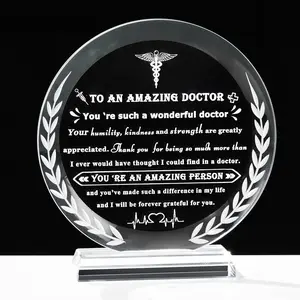 Doctor Appreciation Gifts for Women Men Crystal Plaque World's Best Doctors Thank You Presents for Doctor's Day Birthday Retirement Christmas Grateful Dr.Decor Ideas