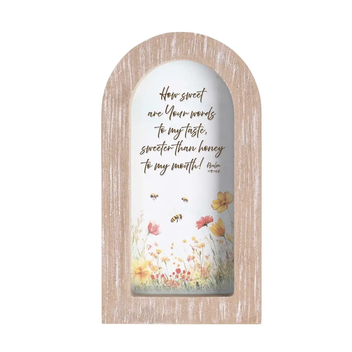 360 Stand Arched Glass Photo Frame with Glass Insert, 5x8 Floral Decor, Dimensional Design for Home Wall Display, Wood Frame, Flowers, Wall Hanging, Wall Mount