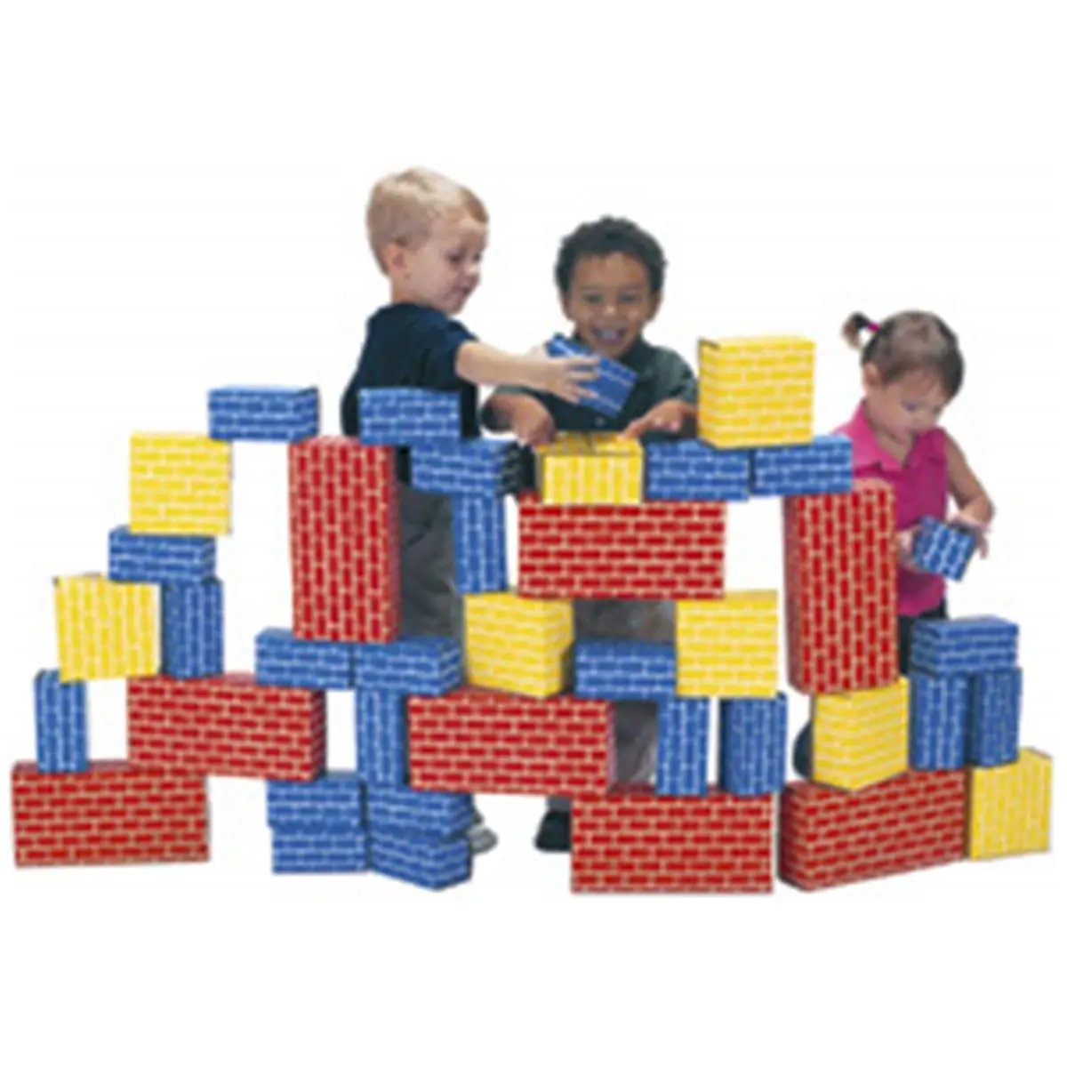 212 MAIN 40-Piece Giant Recycled Cardboard Construction Stacking Blocks Set - 24 Small Blue Blocks (12x6x3, 6x3x3) for 18+ Months Small Animals Creative Play Kit