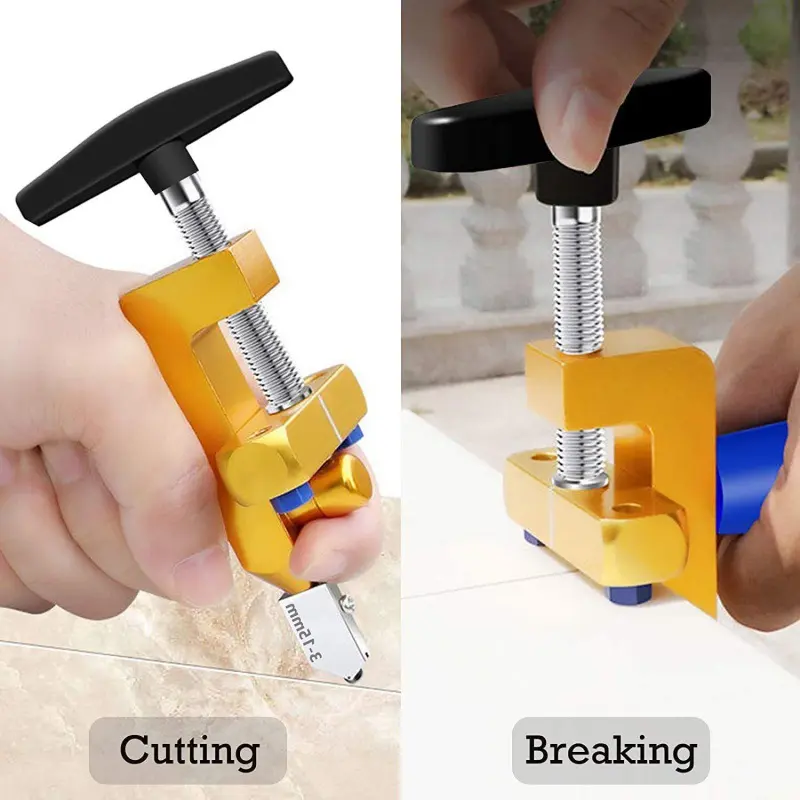 Glass Tile Cutter, New Desiqn 2 in 1 GlassCutting Tool for Glass, Mirror, Ceramic TileGlazed Tiles 2-in-1 Glass Hardware