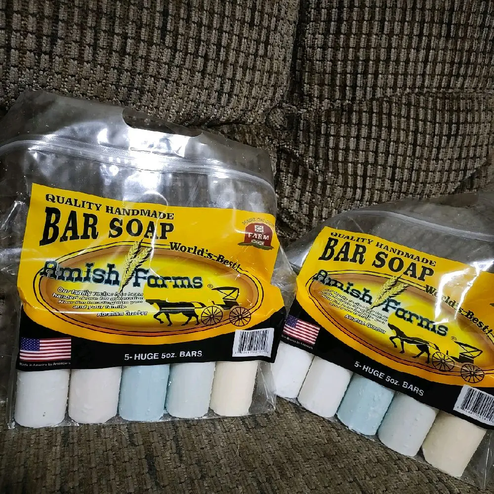 Amish Farm Bar Soap Pack Of 2 total 10 Huge Bars 5oz Each Soap Made In USA Body Care Blend