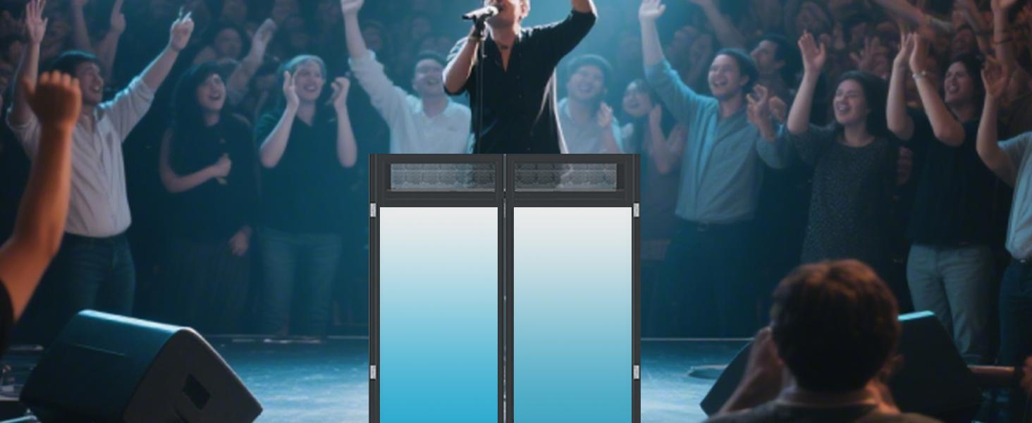 DJ Facade Booth Table 40" x 20" - Portable Detachable DJ Booth Table Station with Black/White Scrims & Carry Bag for Show, Party, Gathering