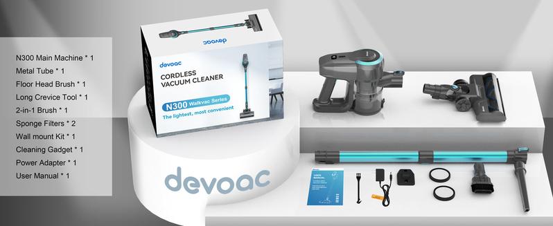 [FebFaves]Devoac Cordless Vacuum Cleaner,8-in-1 Rechargeable Stick Vacuum,Up to 40mins Runtime,Powerful Suction,Lightweight,Versatile for Hardwood Floors\Car\Carpets\Pet Hair