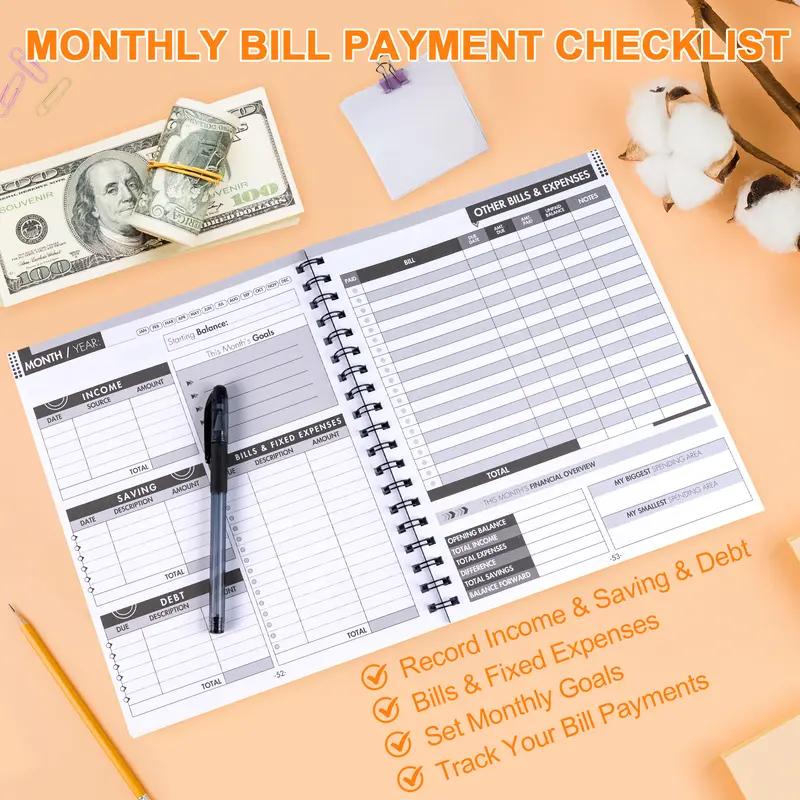 Bill Payment Tracker - Paperback 960 record for 4 years, Bank Account Tracking, Debt Payoff Planning & Expense Tracking - Durable Bound Notebook for Monthly Financial Overview & Budgeting daily planner