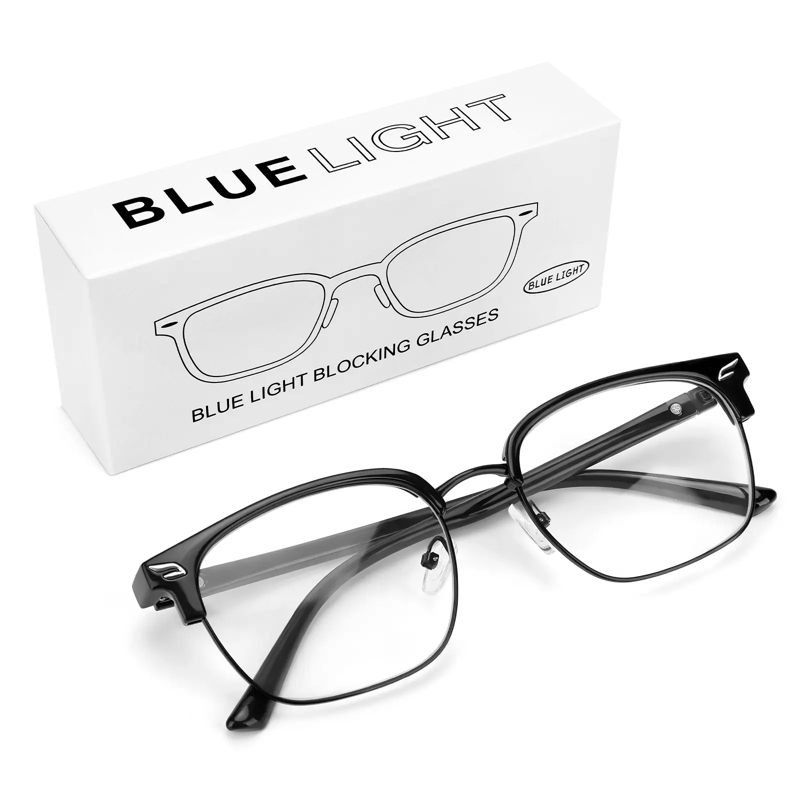 2026 Bluelight Glasses for Men & Women - Stylish Fashion Eyewear, Semi-rimless Eye-friendly Frames, Glare Anti Blue Light Computer Gaming Reading Glasses, Daily Wear Birthday Gift, Stylish Eyewear, Glare Anti Blue Light Frames, Accessories For Women