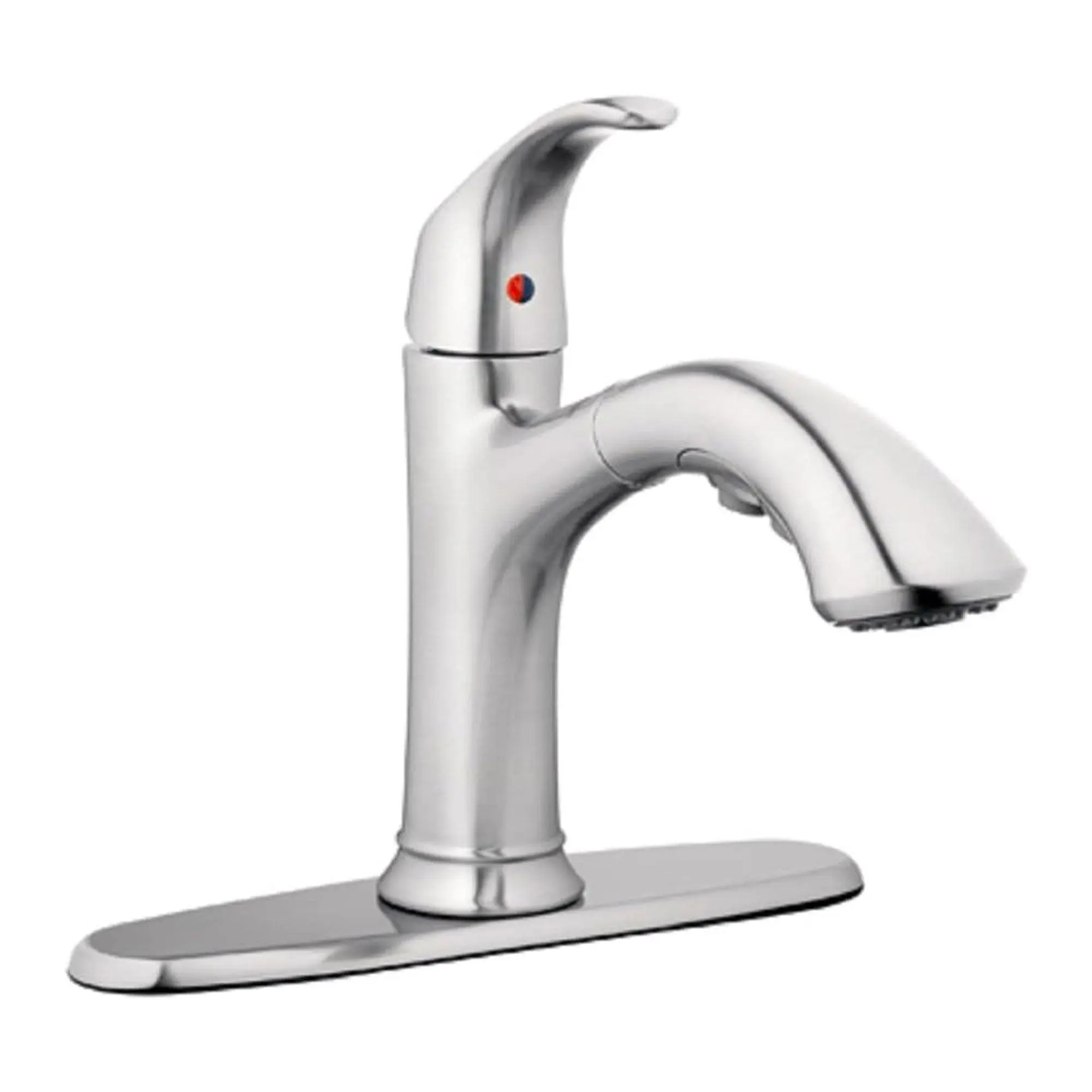 HomePointe Single Loop Handle Kitchen Faucet With Pull-Out Spray, Brushed Nickel