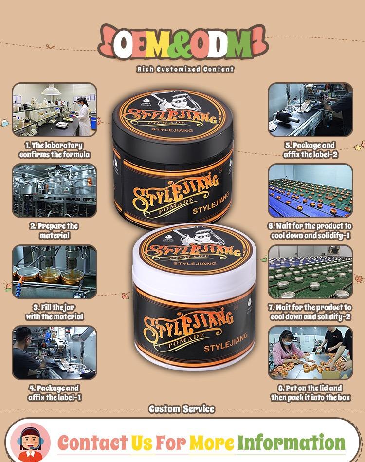 STYLEJIANG Strong Hold Pomade 4oz – Water-Soluble, Long-Lasting Shine, Fresh Scent, Ideal for Curly, Thick, & Stubborn Hair – Men’s Hair Care