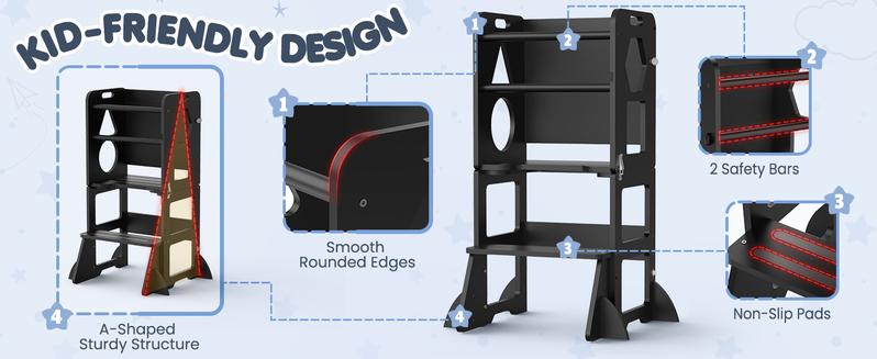 Kid-friendly safety design of learning tower