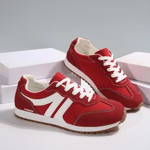 Trendy Women's Walking Shoes Comfortable Retro Lace-Up Colorblock Sneakers