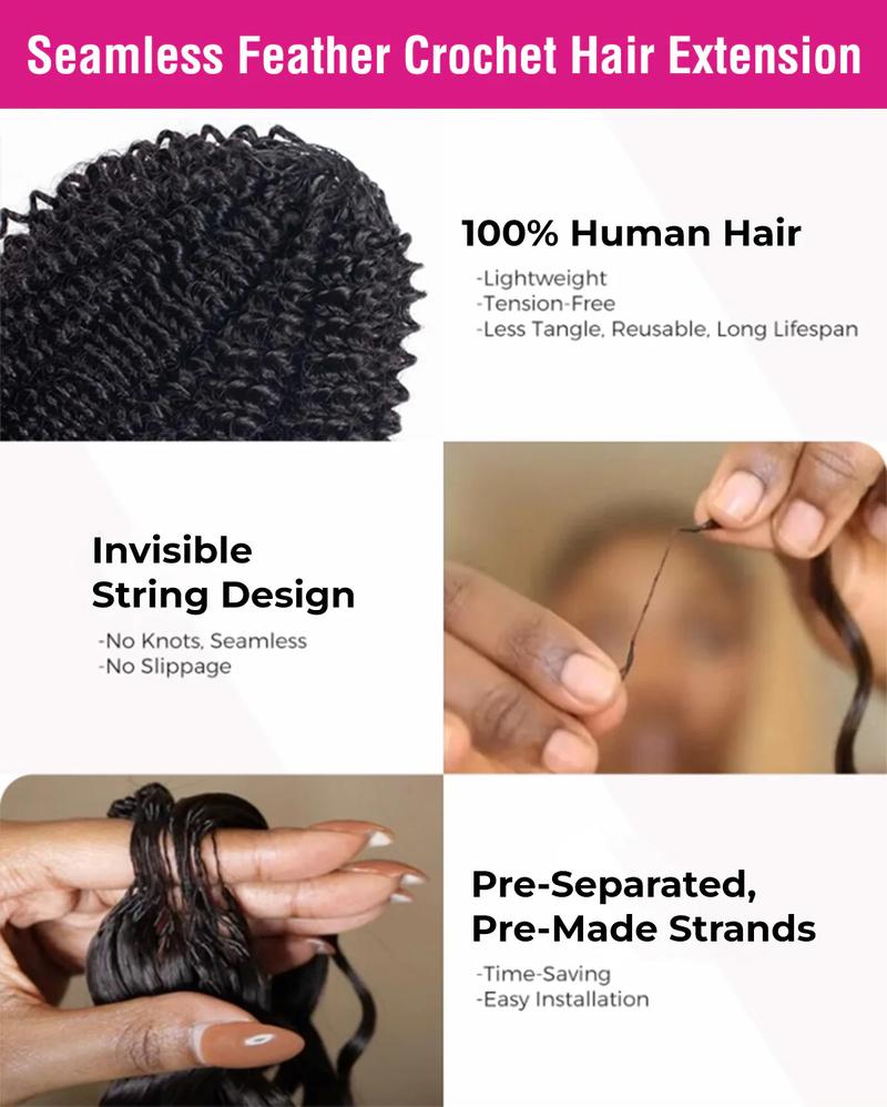 ISEE HAIR Human Hair Crochet Extensions Miracle Knots Pre-Separated 50g/Pack – Knotless Boho Braids, 4-5 Packs for Full Head, Multiple Curly & Wave Textures#HairTok #HairTutorial #HairStyles