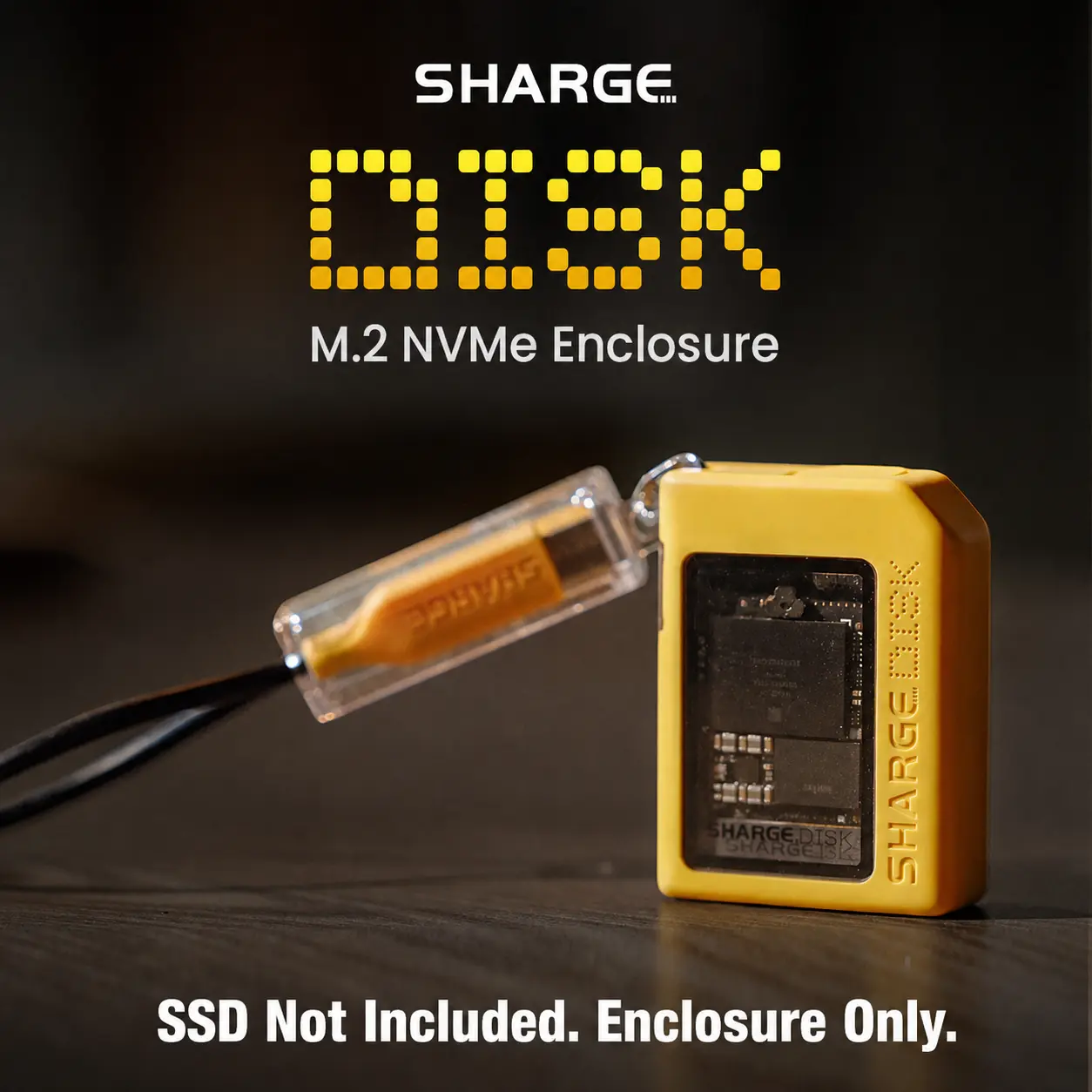 SHARGE Disk M.2 NVMe SSD Enclosure ( Enclosure only. SSD not included. ) with Active Cooling System, 10Gbps USB C 3.2 Gen2, Storage for iPhone 15 Pro, Steam Deck, ROG Ally, Enclosure NVMe Reader Supports M Keys and Size 2230 SSDs