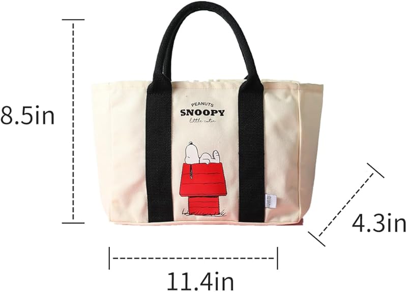 MINISO SNOOPY Summer Travel Collection Handbag Cute Anime Beagle Puppy Character Big Capacity for Holiday Vacation for Work School