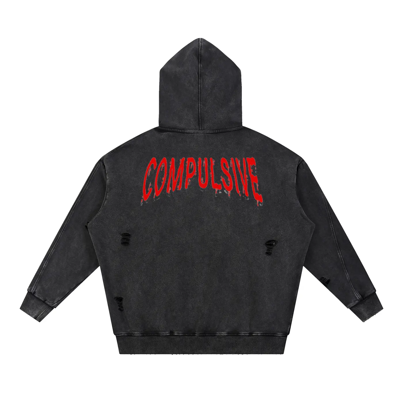 Men's 90s-Inspired Vintage Graphic Faded Cozy Longline Distressed Panel Oversized Cotton Pullover Hoodie - Long Sleeve Casual Menswear Tops, Faded/Longline/90s-Inspired/Cozy Graphic Hoodies, Faded Men's Hoodies