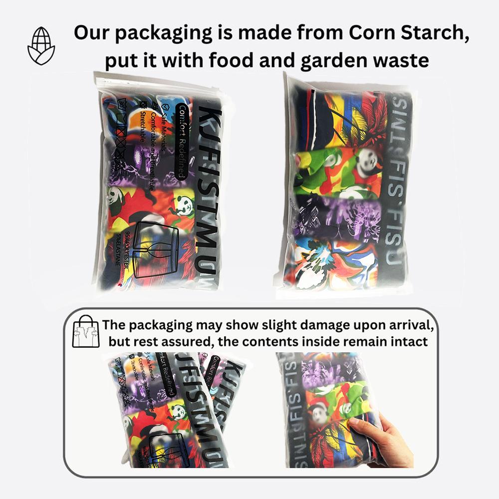 KJFISTMU 5-Piece Men's Boxer Brief Set | Popular Random Graffiti Prints | Unique Street Art Design | Breathable and Stretchy Underwear Set | 95% Polyester, 5% Spandex, Moisture-Wicking | Suitable for Everyday Wear and Workouts