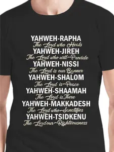 Men'S Inspirational Quote T-Shirt |   Casual Crew Neck, Short Sleeve, Breathable Fabric, Regular Fit, Summer, Black with Golden Scripture Print, Plus-Size Four-Season Base Shirts, Plus Size