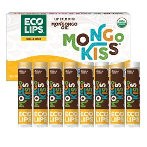 Mongo Kiss® Organic Lip Balm, Value 8 Pack Vanilla Honey, 0.15 oz.