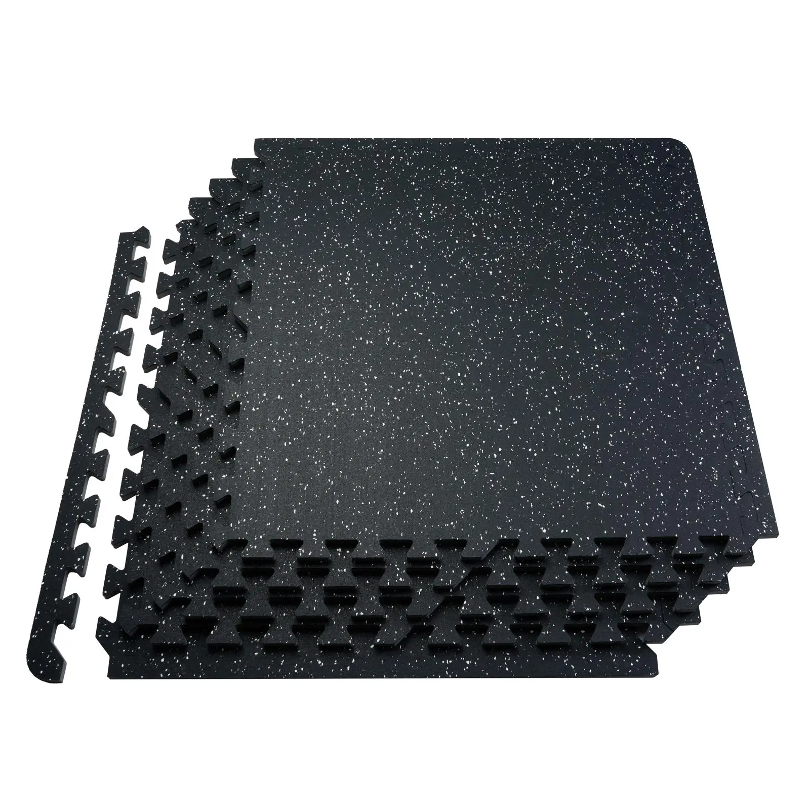 【Summerfinds】VEVOR 0.56 Inch Thick Gym Floor Mats 25 Tiles Rubber Top with EVA Foam24" x 24" Gym Flooring Workout Mats with 100sq.ft CoverageInterlocking Puzzle Gym Mats for GymHomeGarageBlack & White